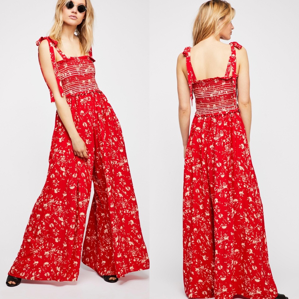 Free People Color My World Floral Jumpsuit